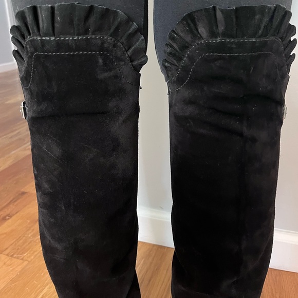 VALINTINO SUEDE RUFFLE OVER THE KNEE BOOT - Picture 6 of 16